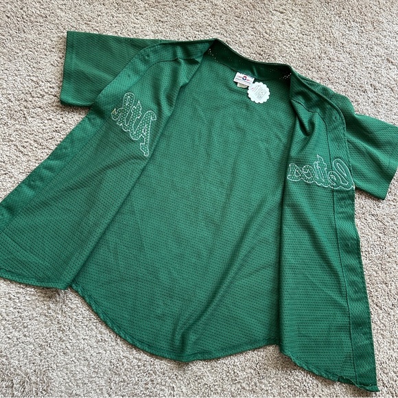 Teamwork Athletic Apparel Vintage Athletics Green Embroidered Jersey Size 38-40 - Picture 2 of 11
